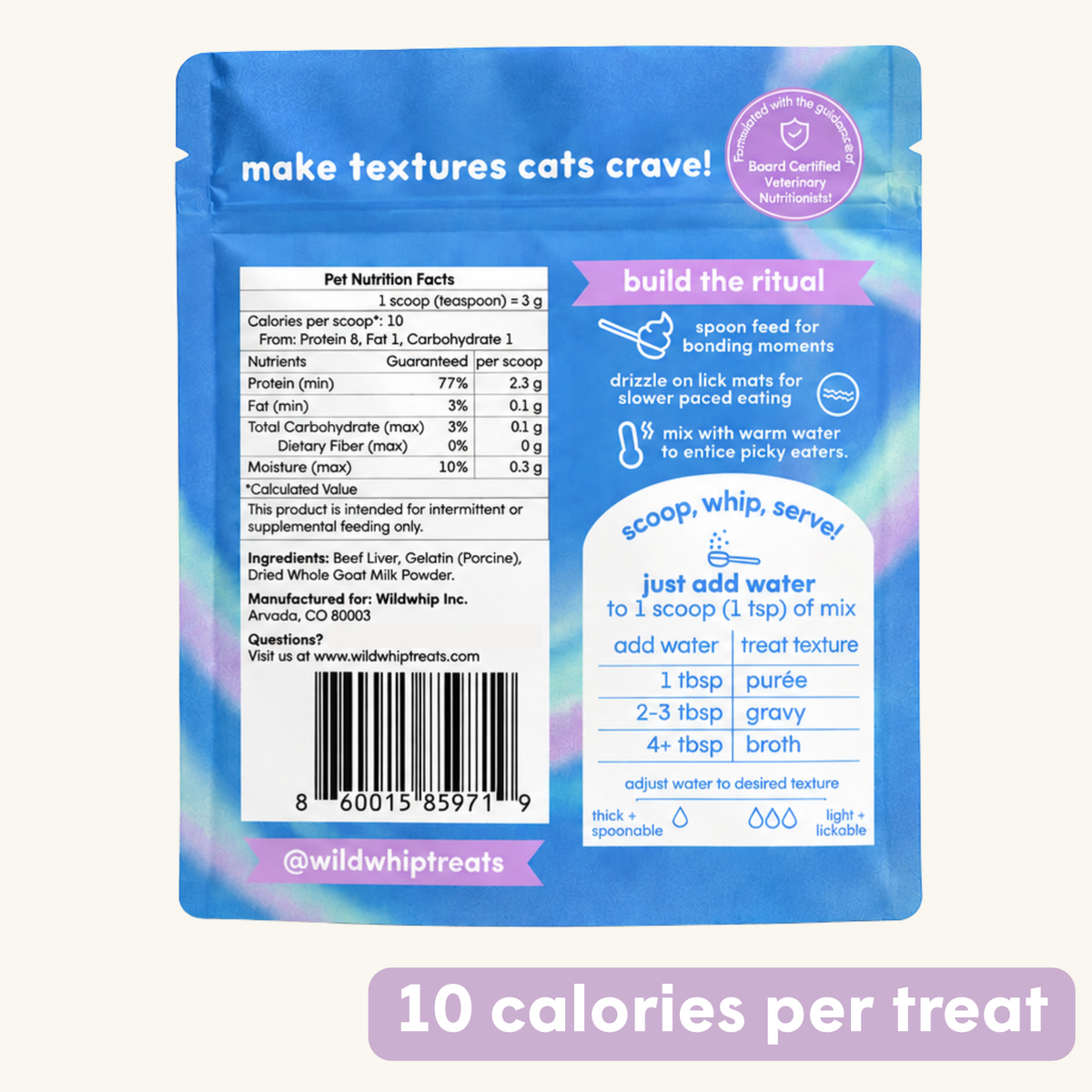Lickable Treat Mix, Freeze-Dried Beef Liver Recipe, Just Add Fresh Water